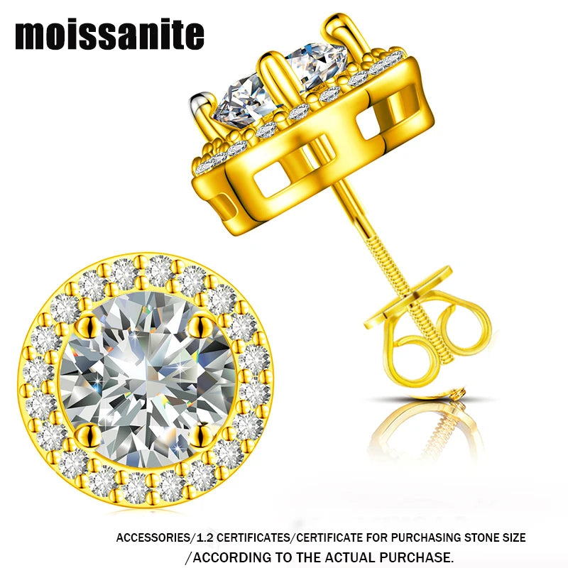 Moissanite Ball Stud Earrings