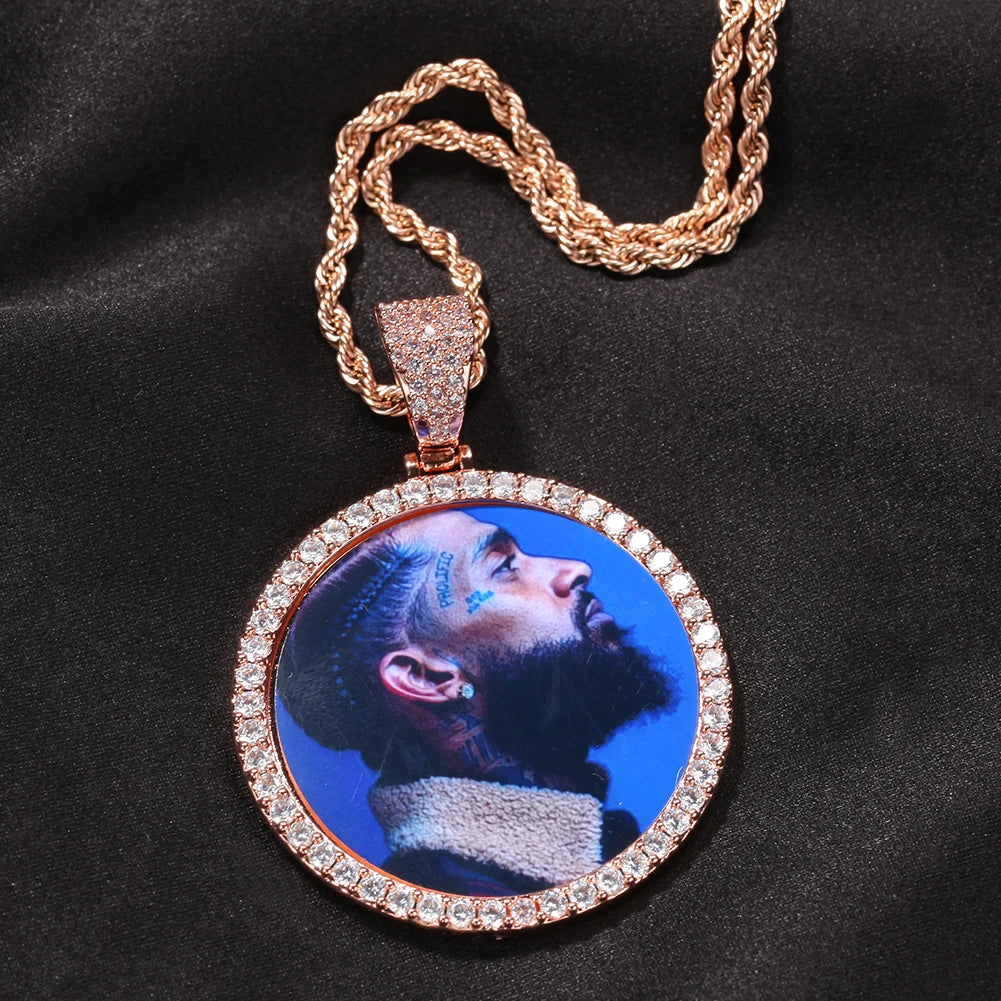 Custom Iced Photo Pendant Necklace