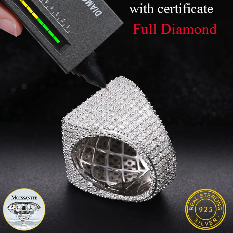 Iced Out Baguette Moissanite Statement Ring