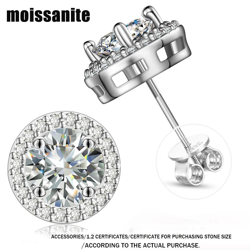 Moissanite Ball Stud Earrings