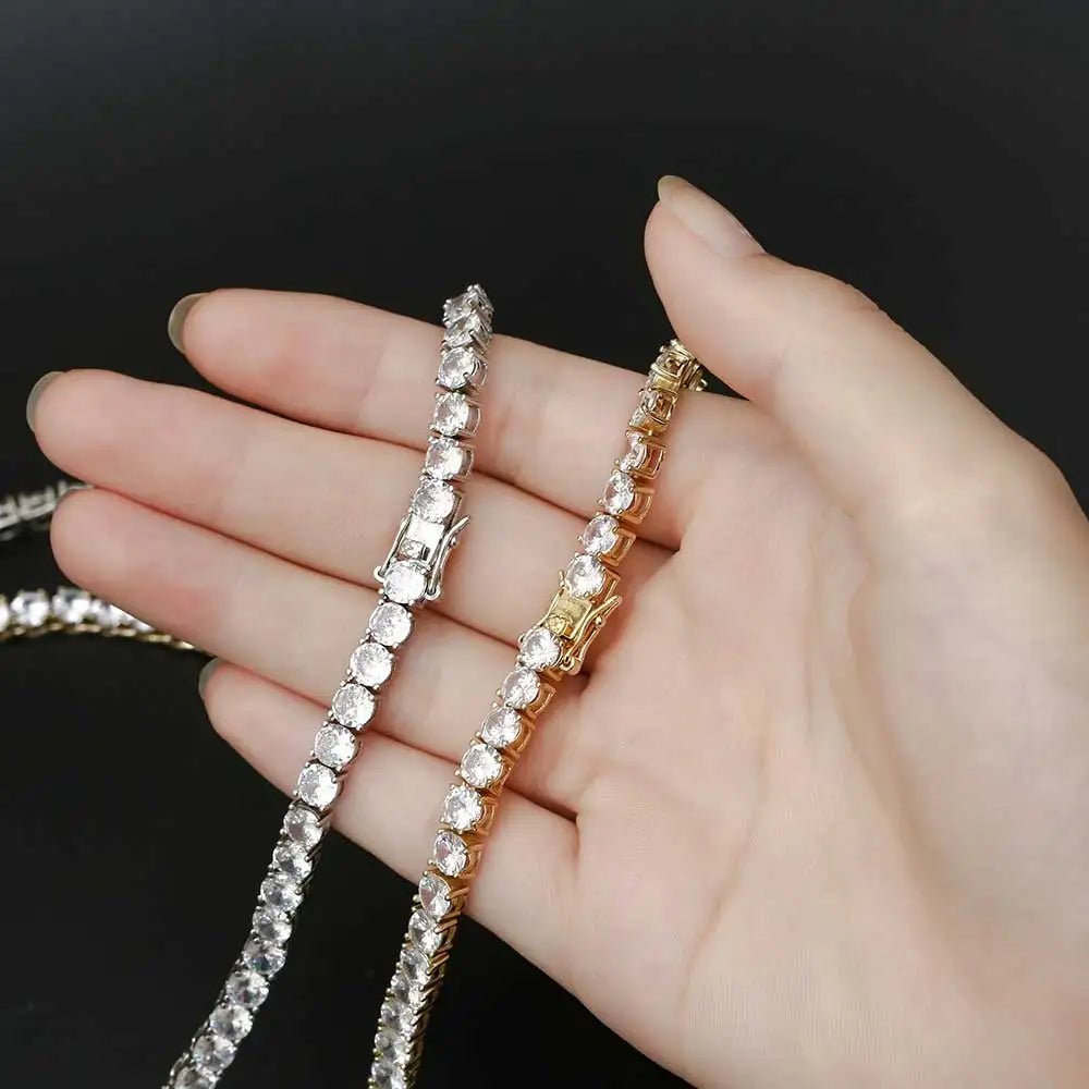CZ Tennis Chain Choker Necklace
