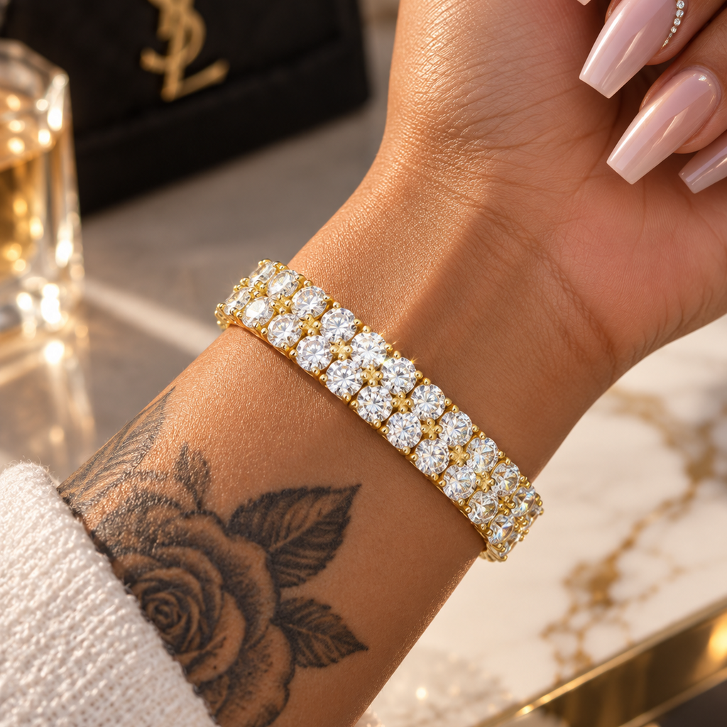 Double Row VVS1 Moissanite Tennis Bracelet