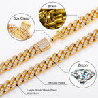 Copper Cubic Zirconia Miami Cuban Chain Necklace