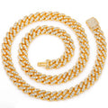 Copper Cubic Zirconia Miami Cuban Chain Necklace