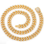 Copper Cubic Zirconia Miami Cuban Chain Necklace