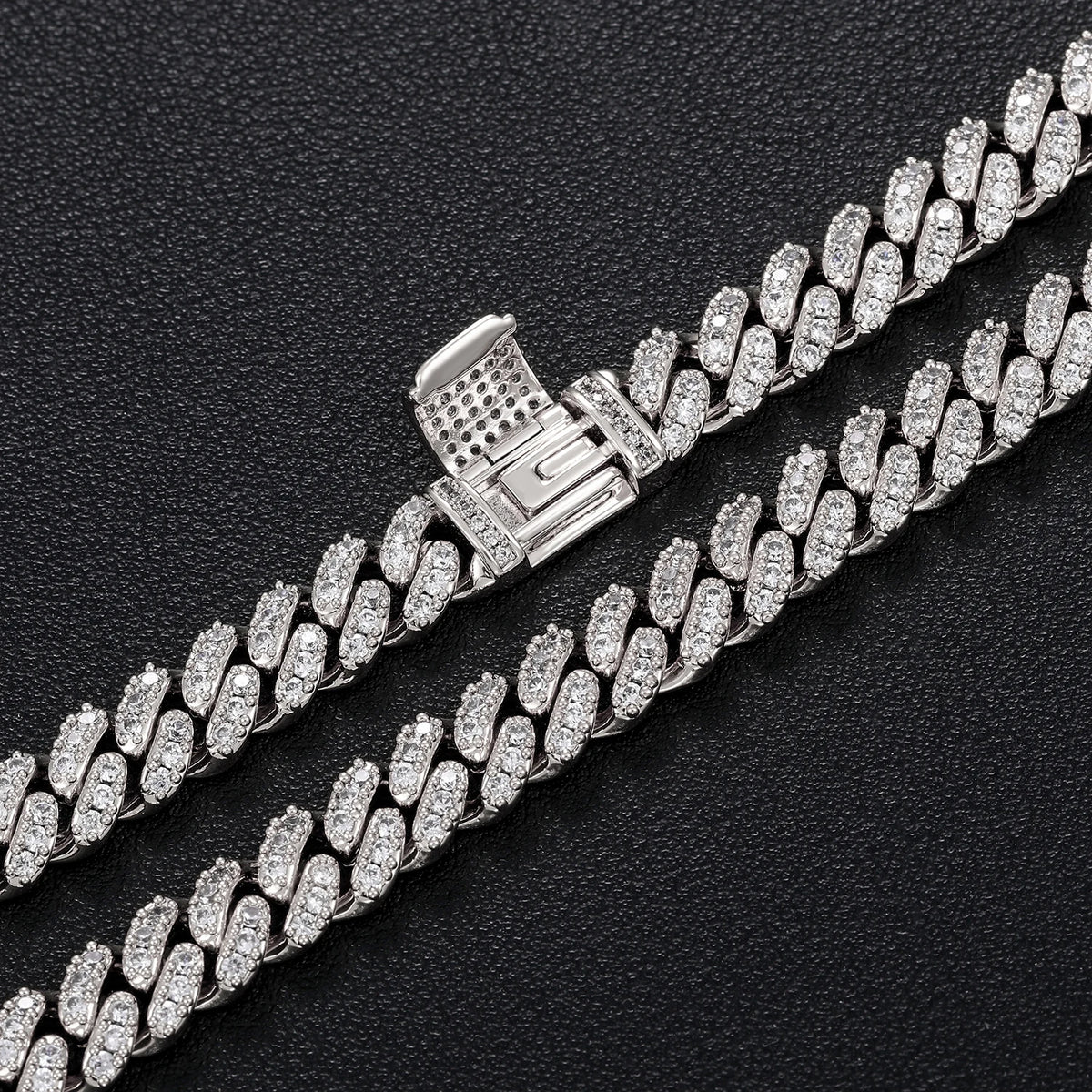 Copper Cubic Zirconia Miami Cuban Chain Necklace