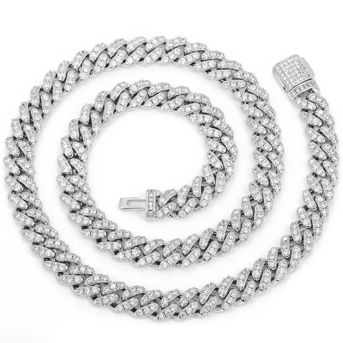 Copper Cubic Zirconia Miami Cuban Chain Necklace