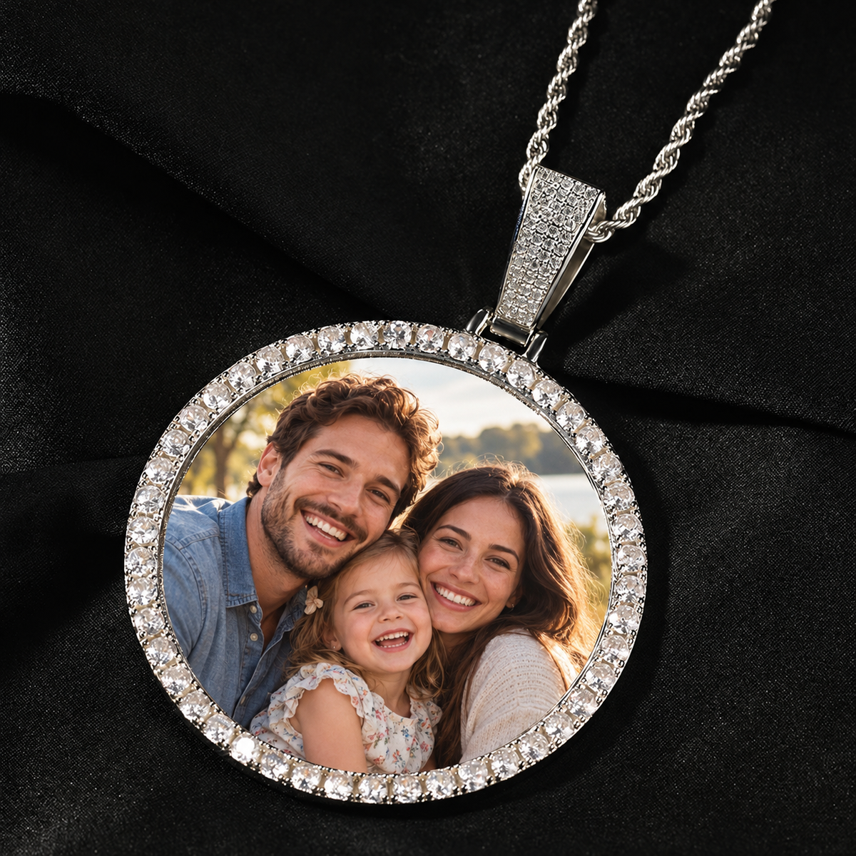 Custom Iced Photo Pendant Necklace