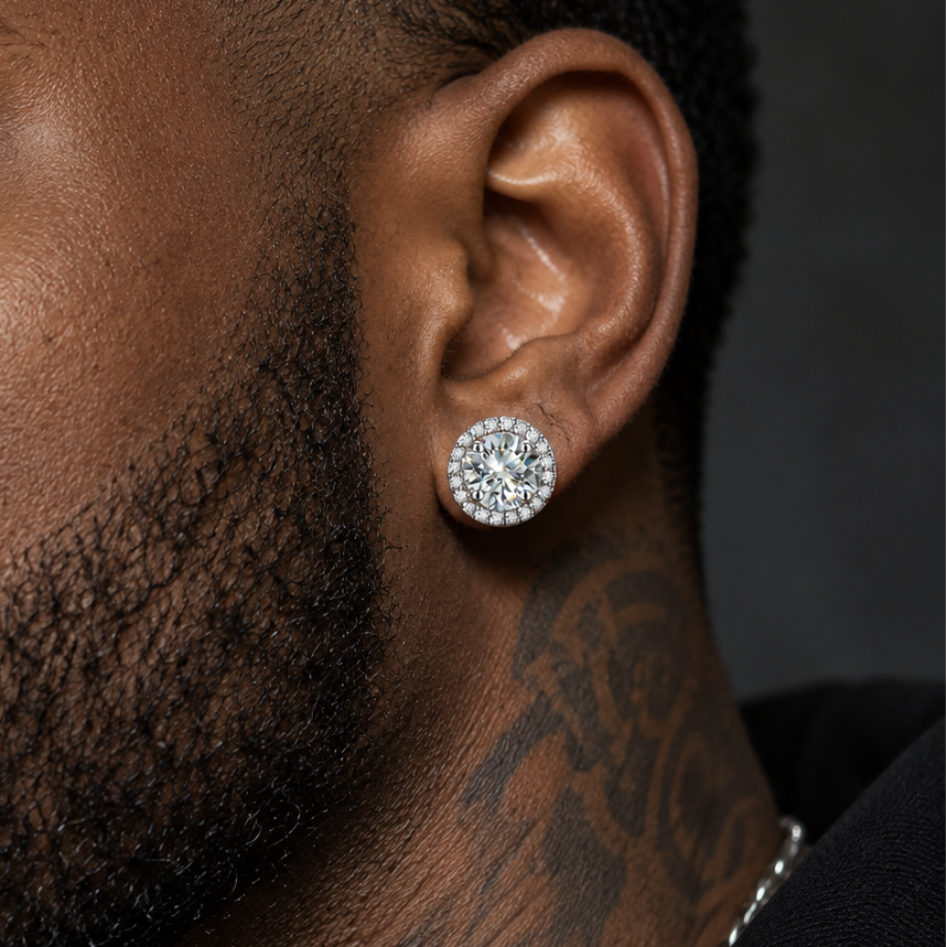 Moissanite Ball Stud Earrings