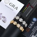 S925 Silver Square Moissanite Cuban Chain