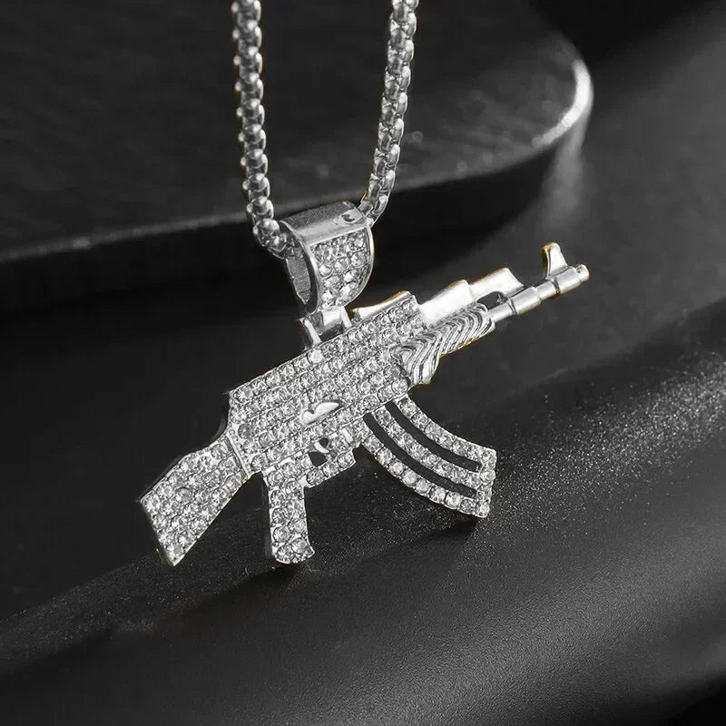AK-47 Rifle Gun Hip-Hop Pendant Necklace