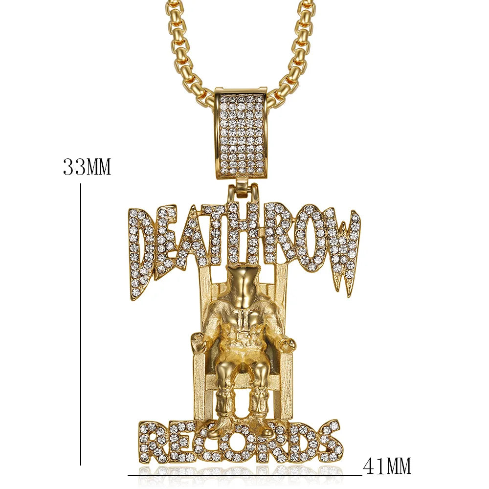 Hiphop Deathrow Records stainless steel Pendant Necklaces