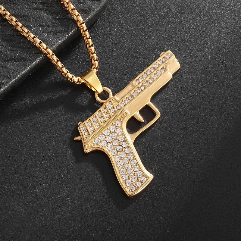 AK-47 Rifle Gun Hip-Hop Pendant Necklace