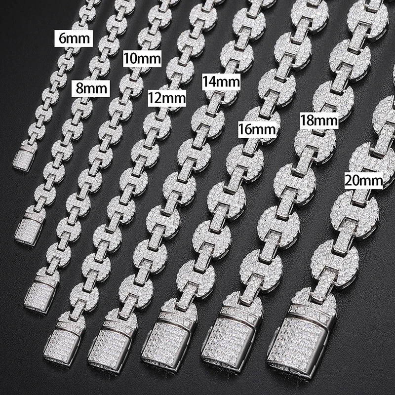 925 Silver VVS1 Moissanite Cuban Chain Necklace