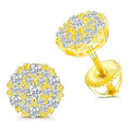 Round Flower Moissanite Drop Earrings