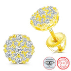 Round Flower Moissanite Drop Earrings