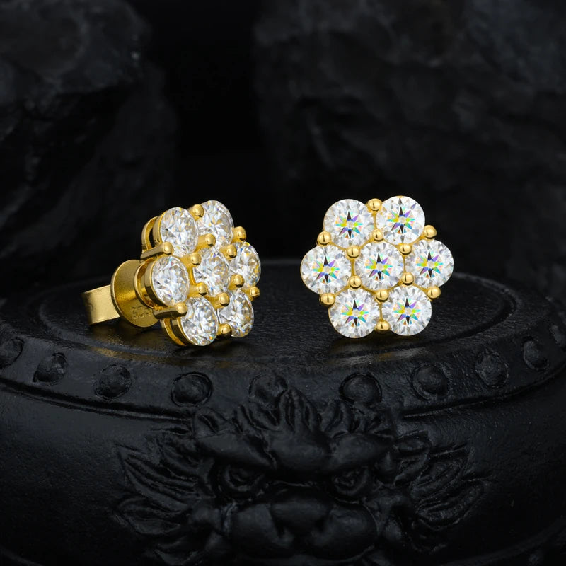 Star Stud Earrings VVS1 Moissanite