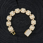 S925 Silver Square Moissanite Cuban Chain
