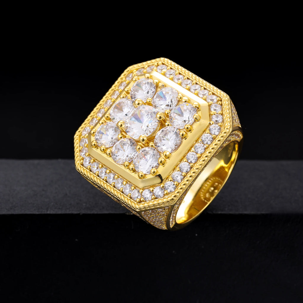 S925 Silver Square Moissanite Ring
