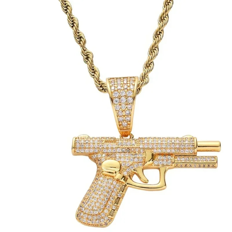 AK-47 Rifle Gun Hip-Hop Pendant Necklace