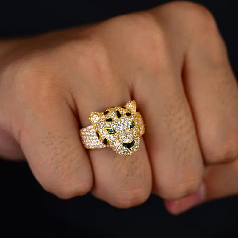 S925 Silver Goat Skull Moissanite Ring