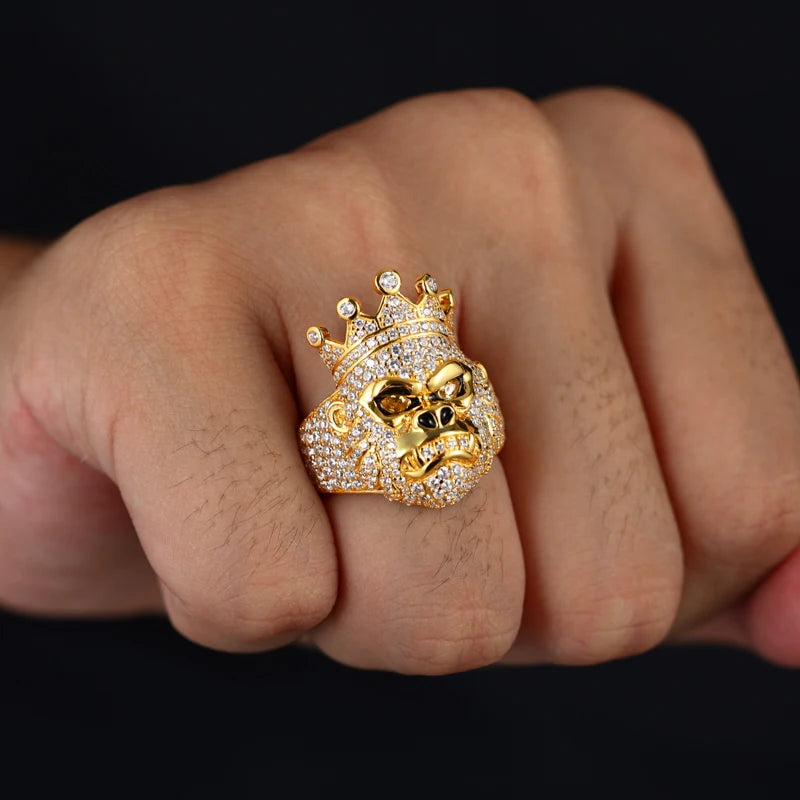 S925 Silver Goat Skull Moissanite Ring