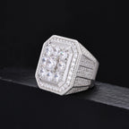 S925 Silver Square Moissanite Ring