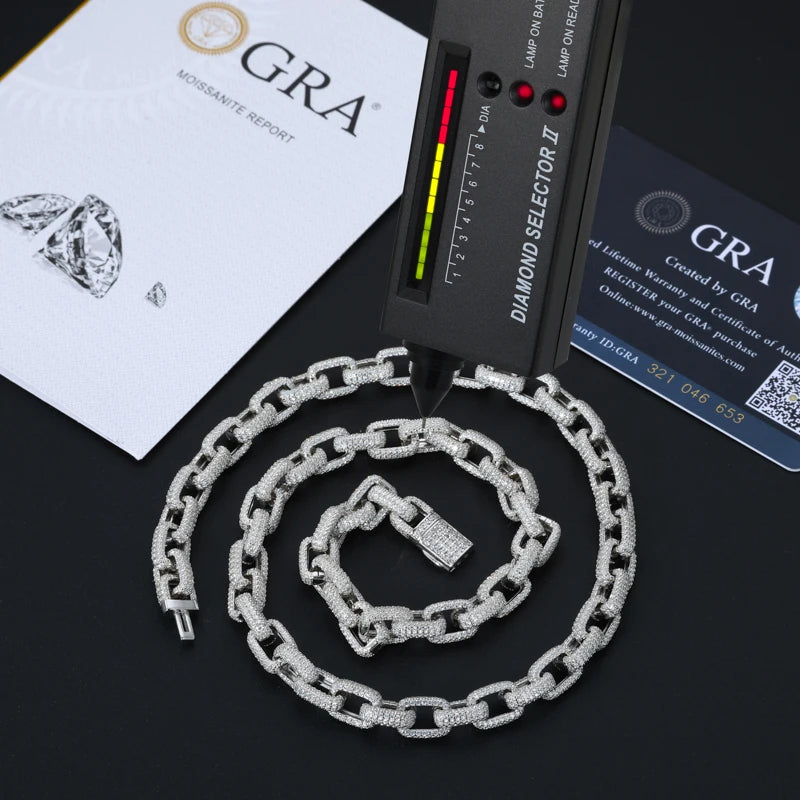 Round Moissanite Link Chain