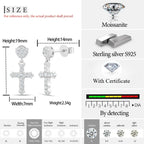 VVS1 Moissanite Cross Stud Earrings