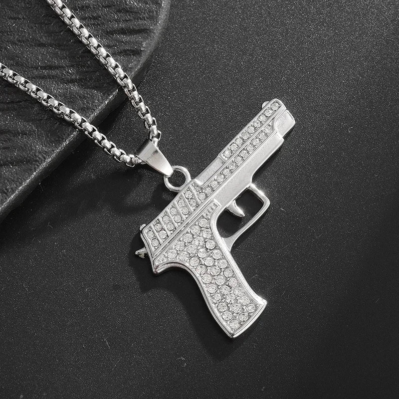 AK-47 Rifle Gun Hip-Hop Pendant Necklace