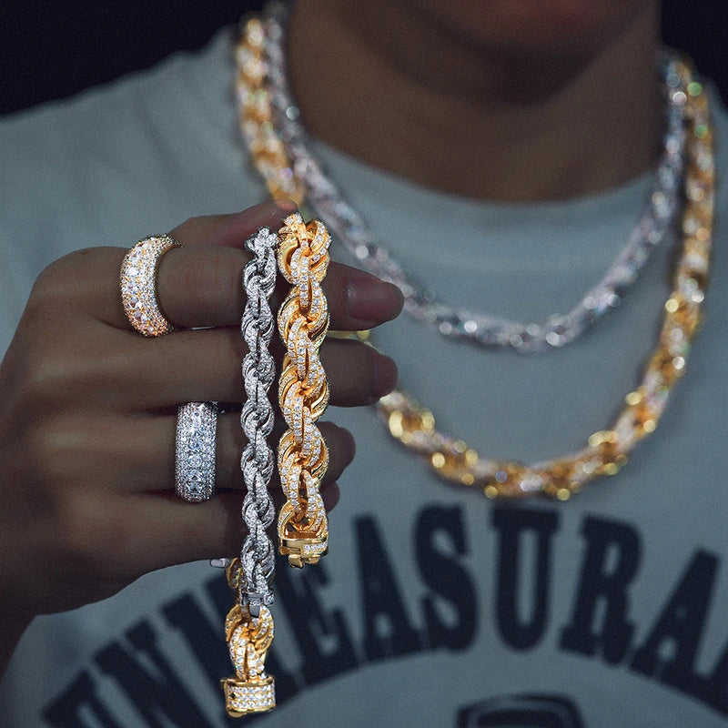 S925 Silver Moissanite Rope Chain