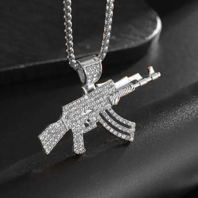 AK-47 Rifle Gun Hip-Hop Pendant Necklace