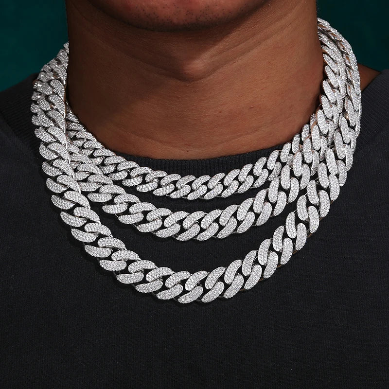 S925 Silver VVS1 Moissanite Cuban Chain Bracelet