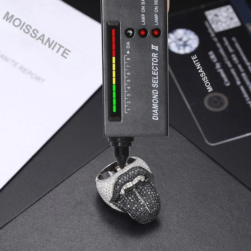 S925 Silver Face Design Moissanite Ring