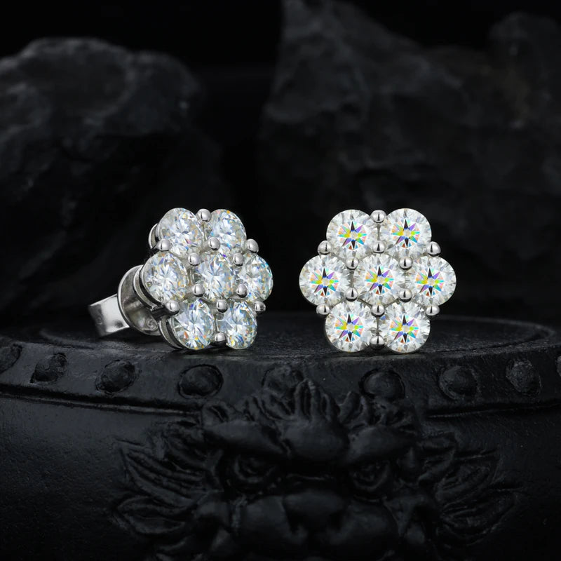 Star Stud Earrings VVS1 Moissanite