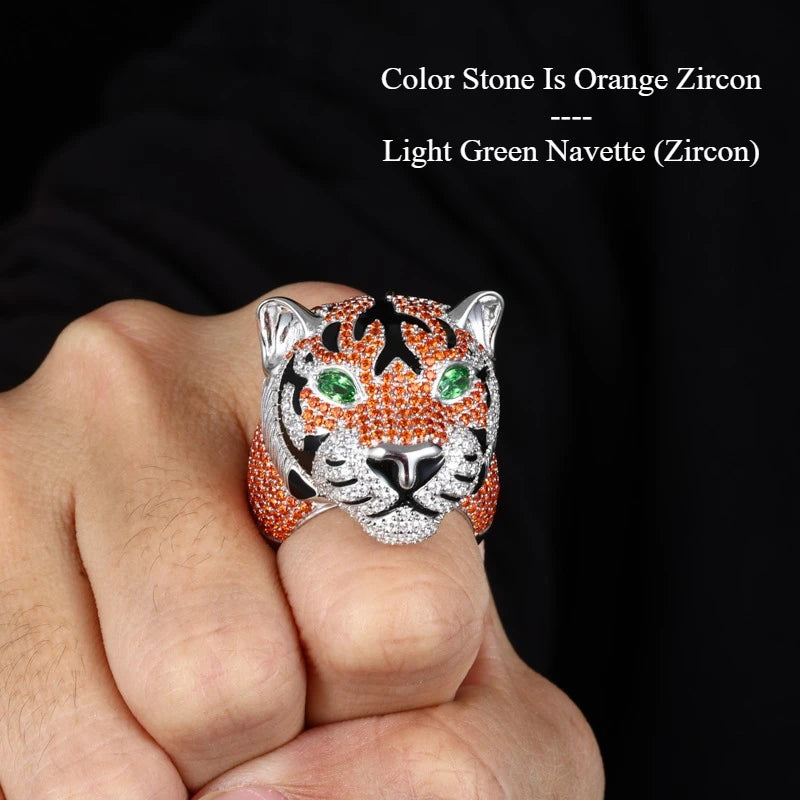 S925 Silver Goat Skull Moissanite Ring