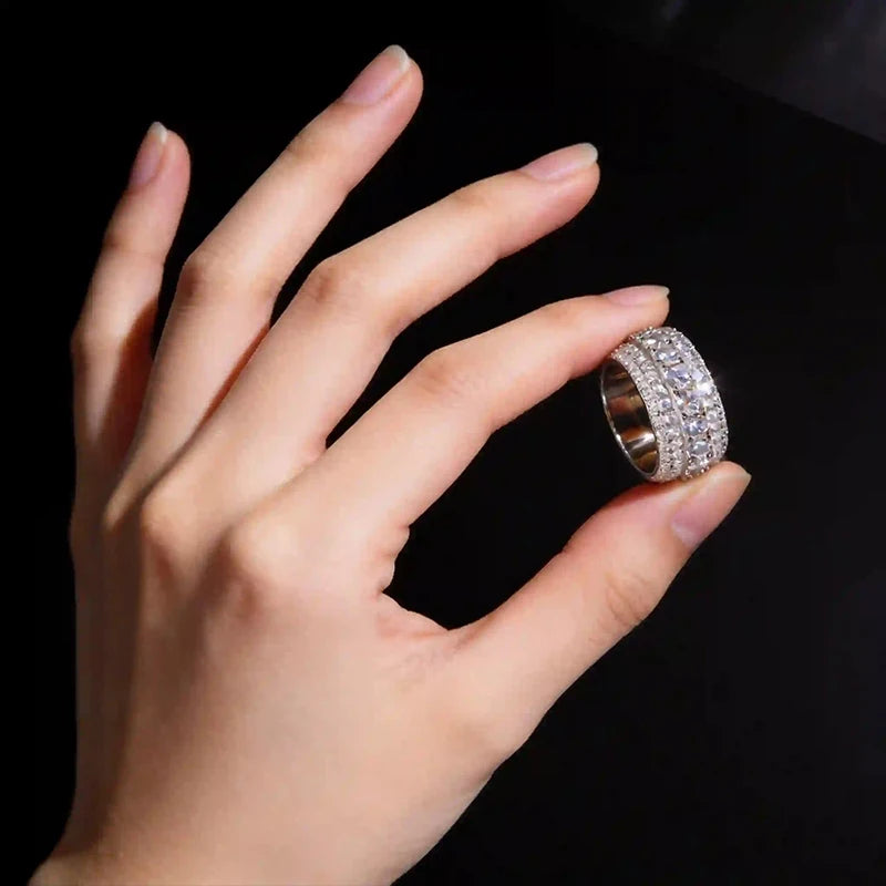 Iced Out Pavé Moissanite Ring