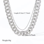 Zinc Alloy Cuban Necklace and Bracelet Set