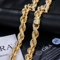 S925 Silver Moissanite Rope Chain