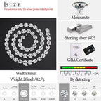 925 Silver VVS1 Moissanite Cuban Chain Necklace