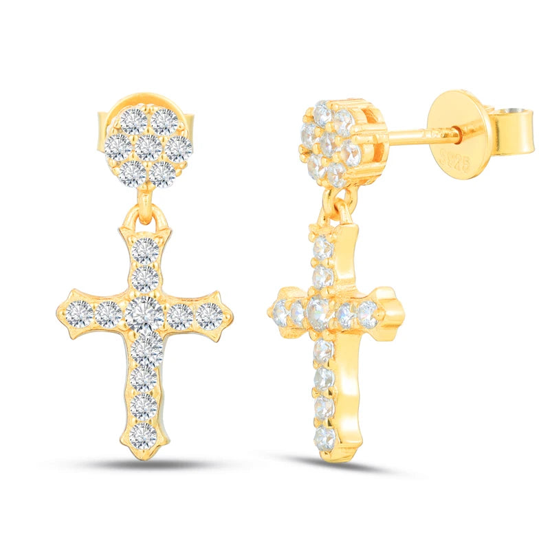 VVS1 Moissanite Cross Stud Earrings