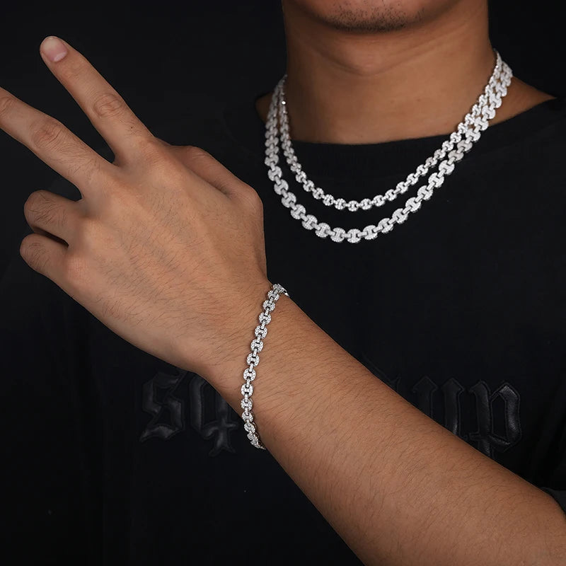 925 Silver VVS1 Moissanite Cuban Chain Necklace