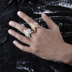 S925 Silver Goat Skull Moissanite Ring
