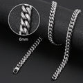 Silver-Plated Stainless Steel Cuban Link Choker Necklace