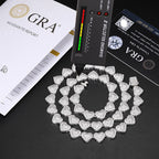 S925 Silver Heart Moissanite Chain