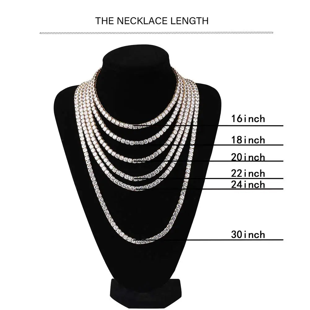 CZ Tennis Chain Choker Necklace