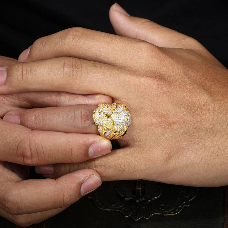 S925 Silver Skull Moissanite Ring