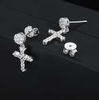 VVS1 Moissanite Cross Stud Earrings