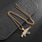 AK-47 Rifle Gun Hip-Hop Pendant Necklace