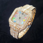 Iced Out Square Dial Quartz Watch